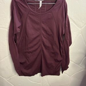 Athleta purple Long Sleeve Relaxed Ruched Top